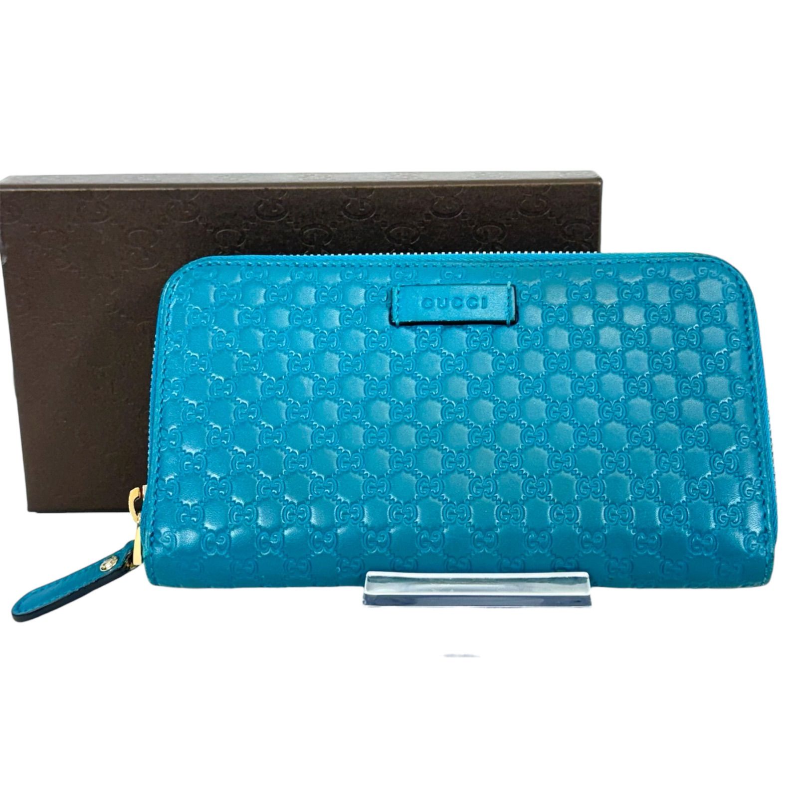 希少・美品】GUCCI グッチ GGロゴ マイクロ シマ ラウンドジップ