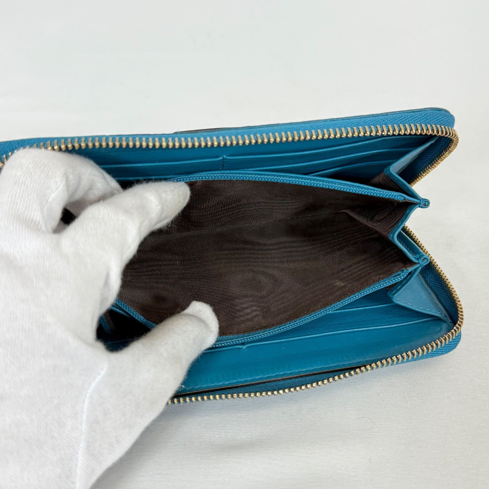 希少・美品】GUCCI グッチ GGロゴ マイクロ シマ ラウンドジップ