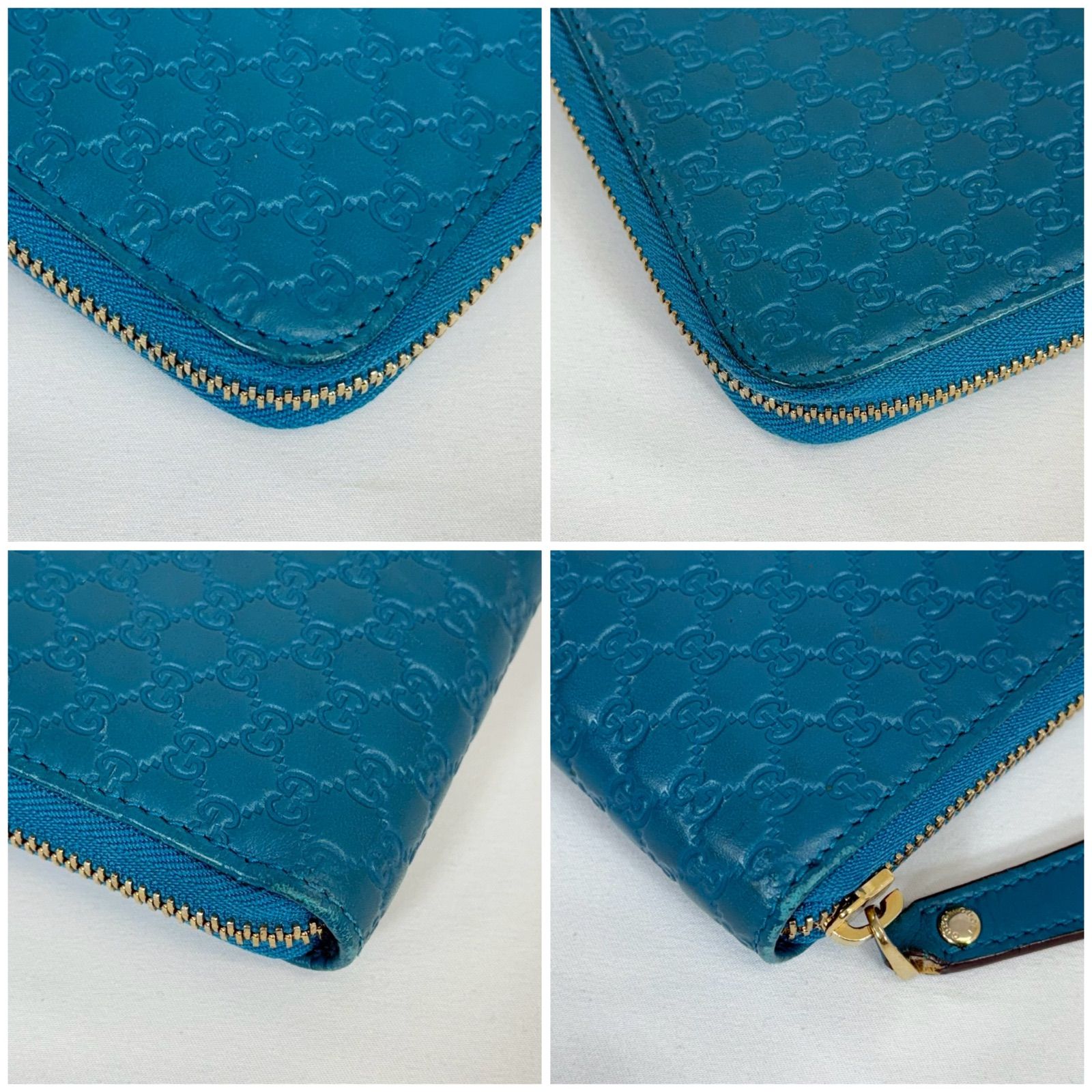 希少・美品】GUCCI グッチ GGロゴ マイクロ シマ ラウンドジップ