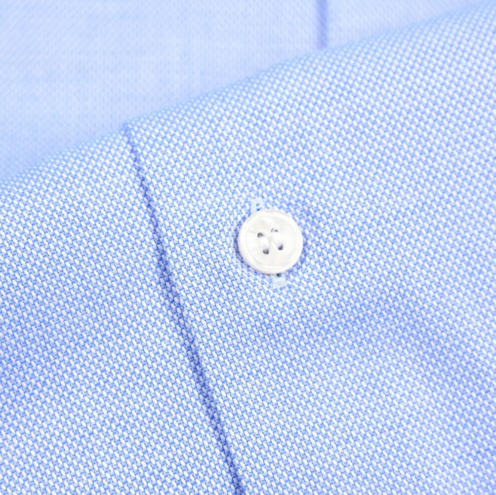 ORIAN オリアン / Vintage Regular Fit レギュラーフィット ドレスシャツ ワイシャツ ボタンダウン 長袖 メンズ ナチュラルストレッチ コットン100% 織柄 ブルー / 25-26AW / 426839