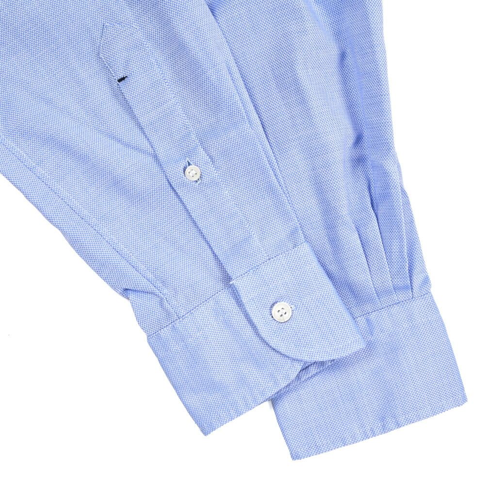 ORIAN オリアン / Vintage Regular Fit レギュラーフィット ドレスシャツ ワイシャツ ボタンダウン 長袖 メンズ ナチュラルストレッチ コットン100% 織柄 ブルー / 25-26AW / 426839