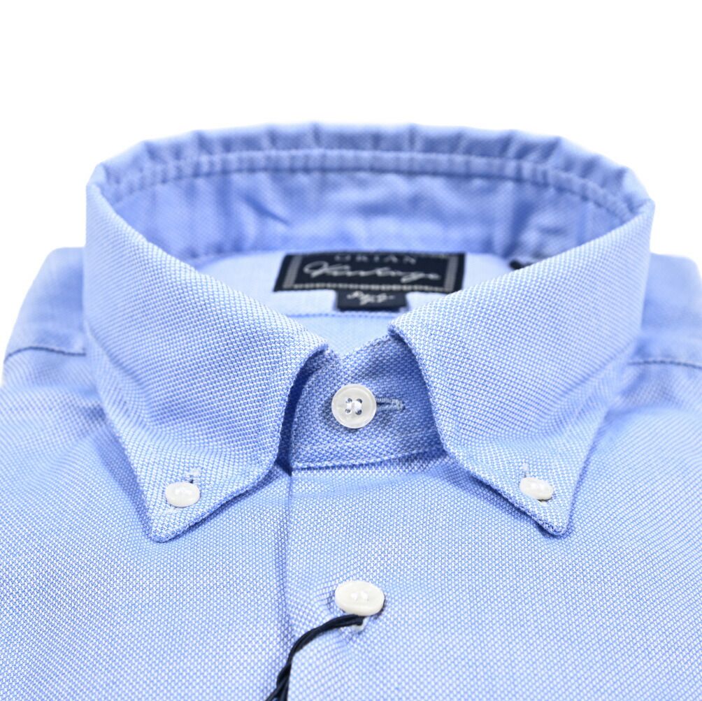 ORIAN オリアン / Vintage Regular Fit レギュラーフィット ドレスシャツ ワイシャツ ボタンダウン 長袖 メンズ ナチュラルストレッチ コットン100% 織柄 ブルー / 25-26AW / 426839