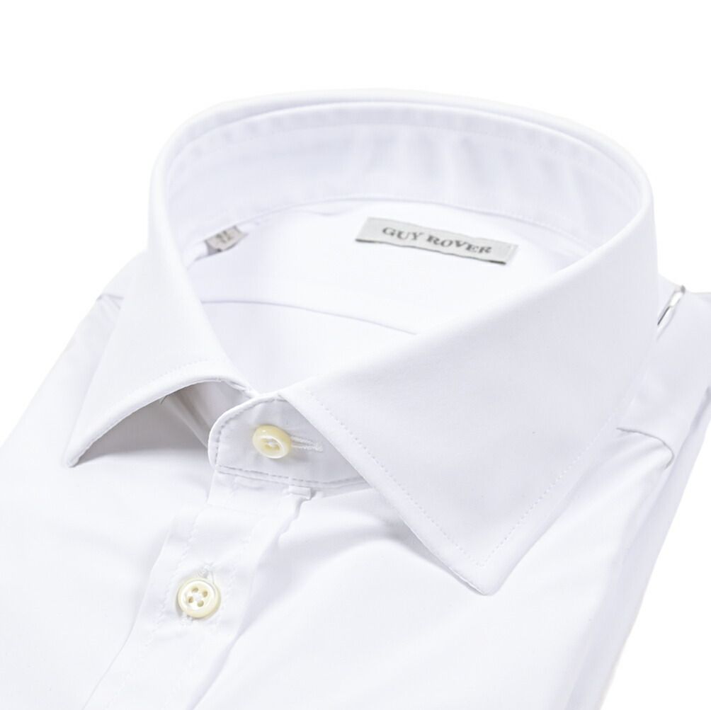 GUY ROVER ギローバー ドレスシャツ ワイシャツ ワイド 長袖 メンズ ストレッチ ナイロン ホワイト 25 26 AW 427597