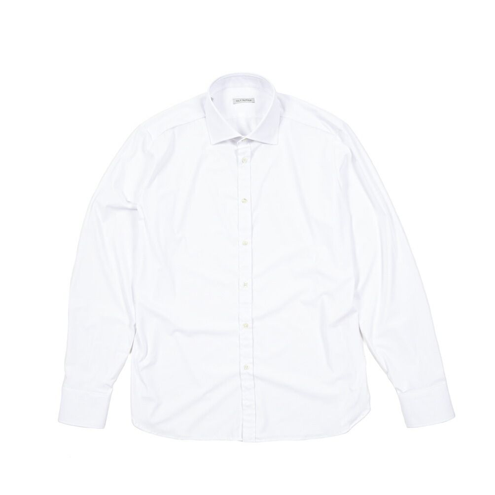 GUY ROVER ギローバー ドレスシャツ ワイシャツ ワイド 長袖 メンズ ストレッチ ナイロン ホワイト 25-26 AW 427597
