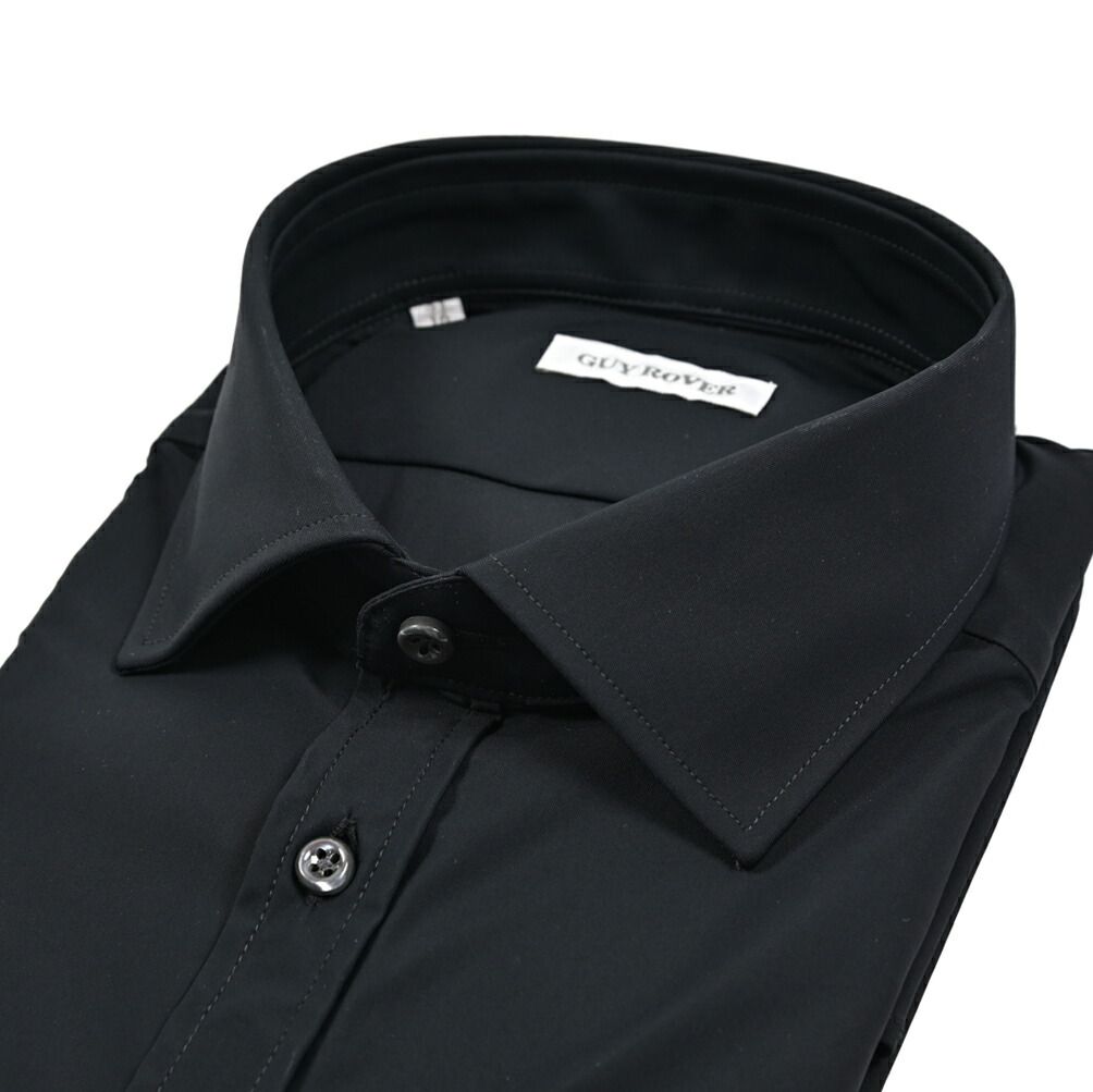 GUY ROVER ギローバー ドレスシャツ ワイシャツ ワイド 長袖 メンズ ストレッチ ナイロン ブラック 25-26 AW 427636