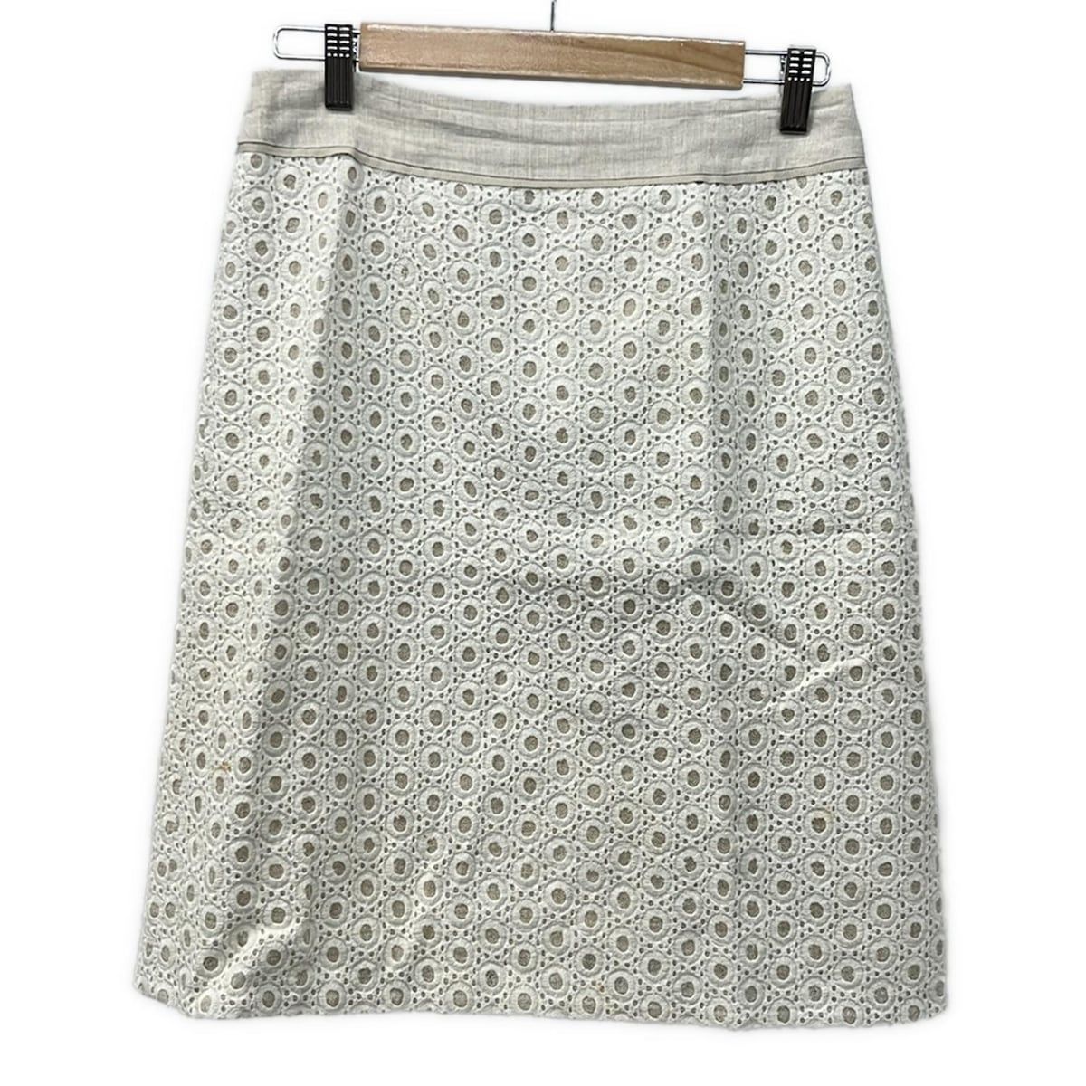 LANVIN ランバン ミニスカート サイズ40 M レディース 白 アイボリー ひざ丈