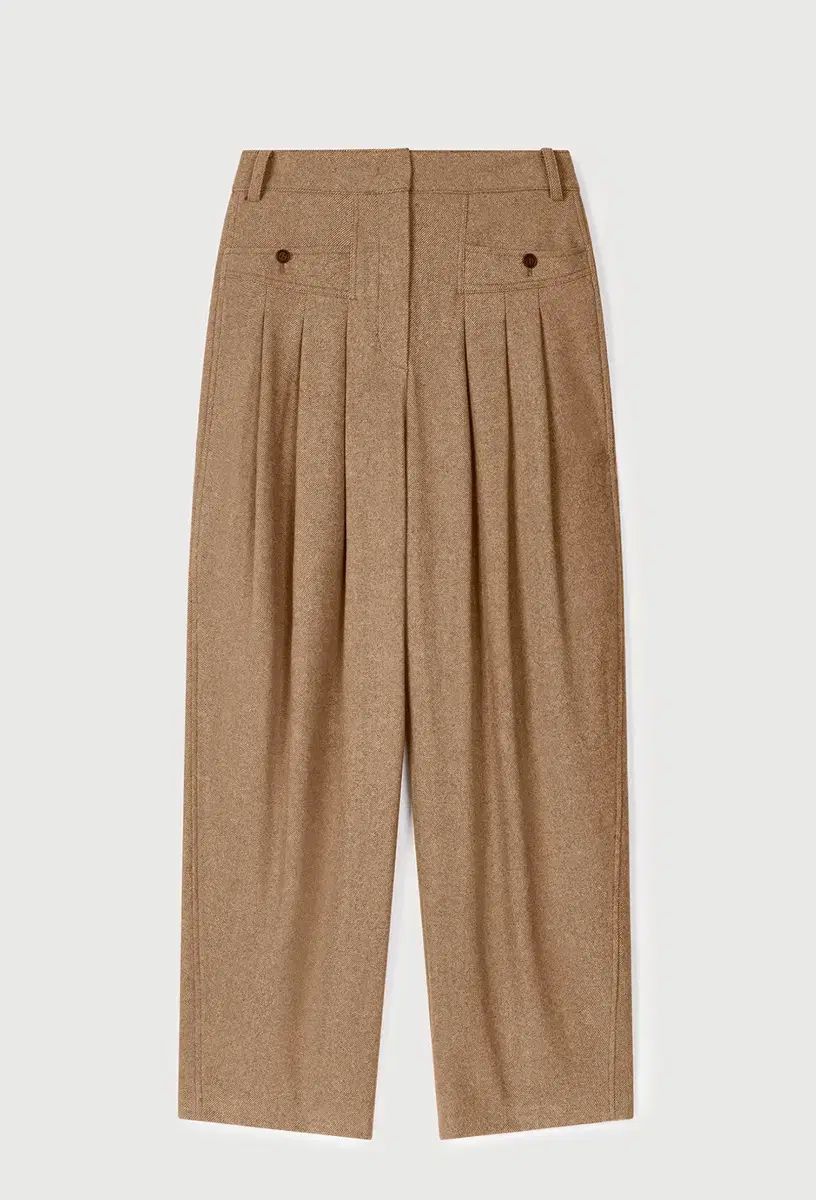 Ethos ラウ LAWOO ラウンドタック スラックス ベージュ M