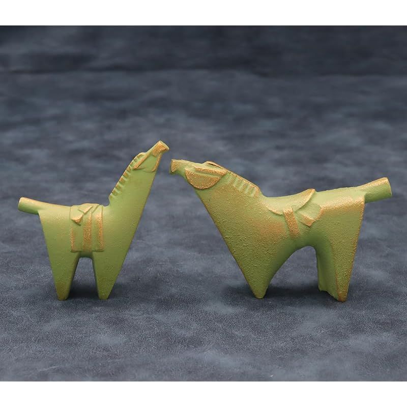  彡竹中銅器 2026年 干支 午年 うま年 彫刻家 三枝 惣太郎 作 伝統美術 繁栄セット 中 高さ7 0 幅10 6 奥行2 8 cm 小 高さ8 2 幅7 3 キッチン 住宅設備