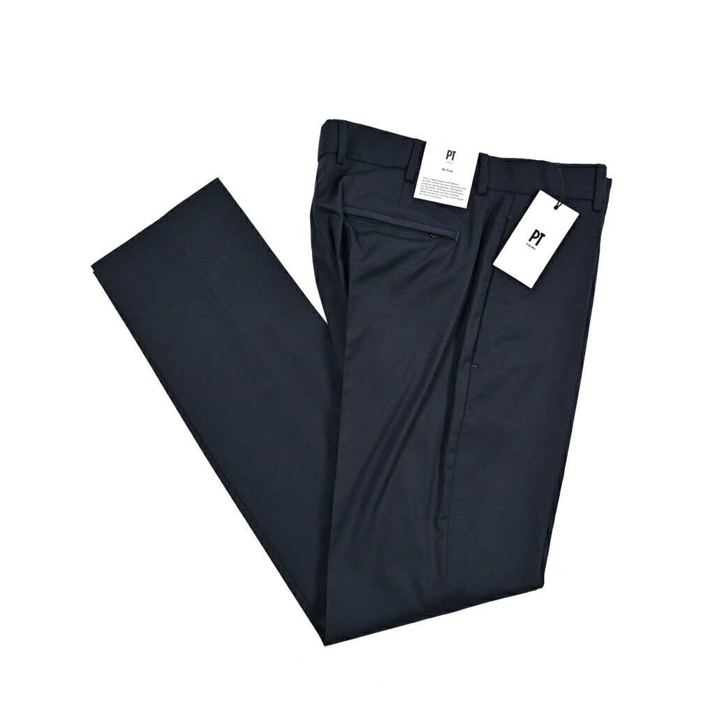 PT TORINO ピーティートリノ Active EPSILON スラックス ノータック ストレッチパンツ 秋冬 メンズ ヴァージンウール ネイビー 430721