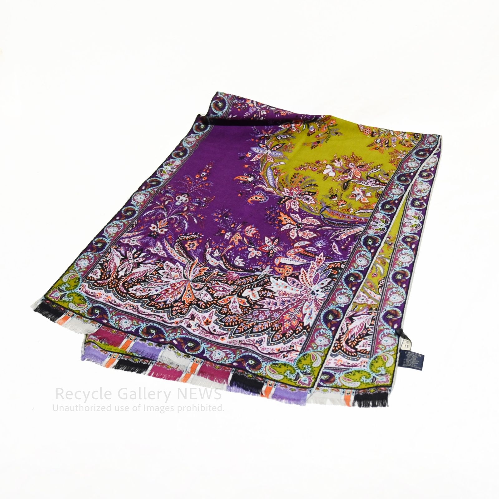 ETRO プリント シルク-カシミア ショール スカーフ ストール ペイズリー