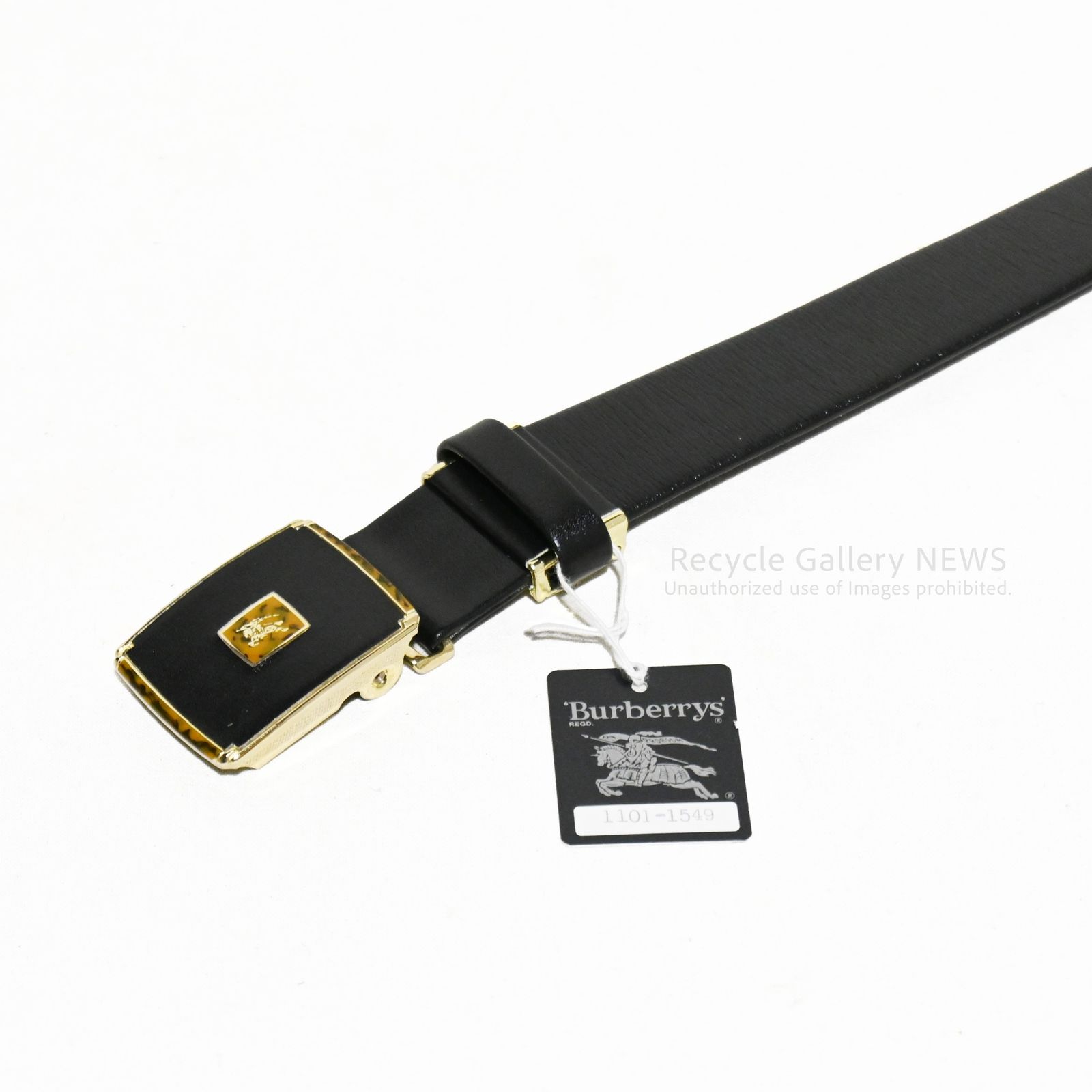 ○ 未使用 BURBERRY ホースロゴ スクエアバックル レザーベルト 1999年