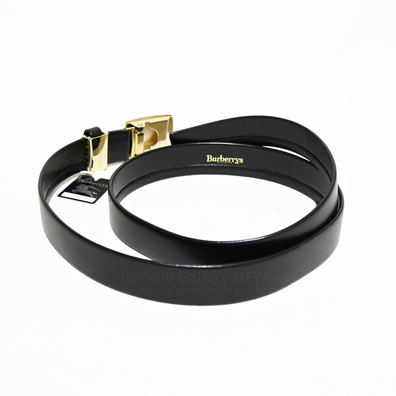 ○ 未使用 BURBERRY ホースロゴ スクエアバックル レザーベルト 1999年