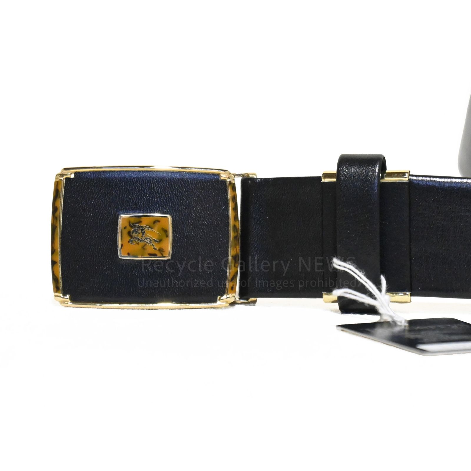 ○ 未使用 BURBERRY ホースロゴ スクエアバックル レザーベルト 1999年