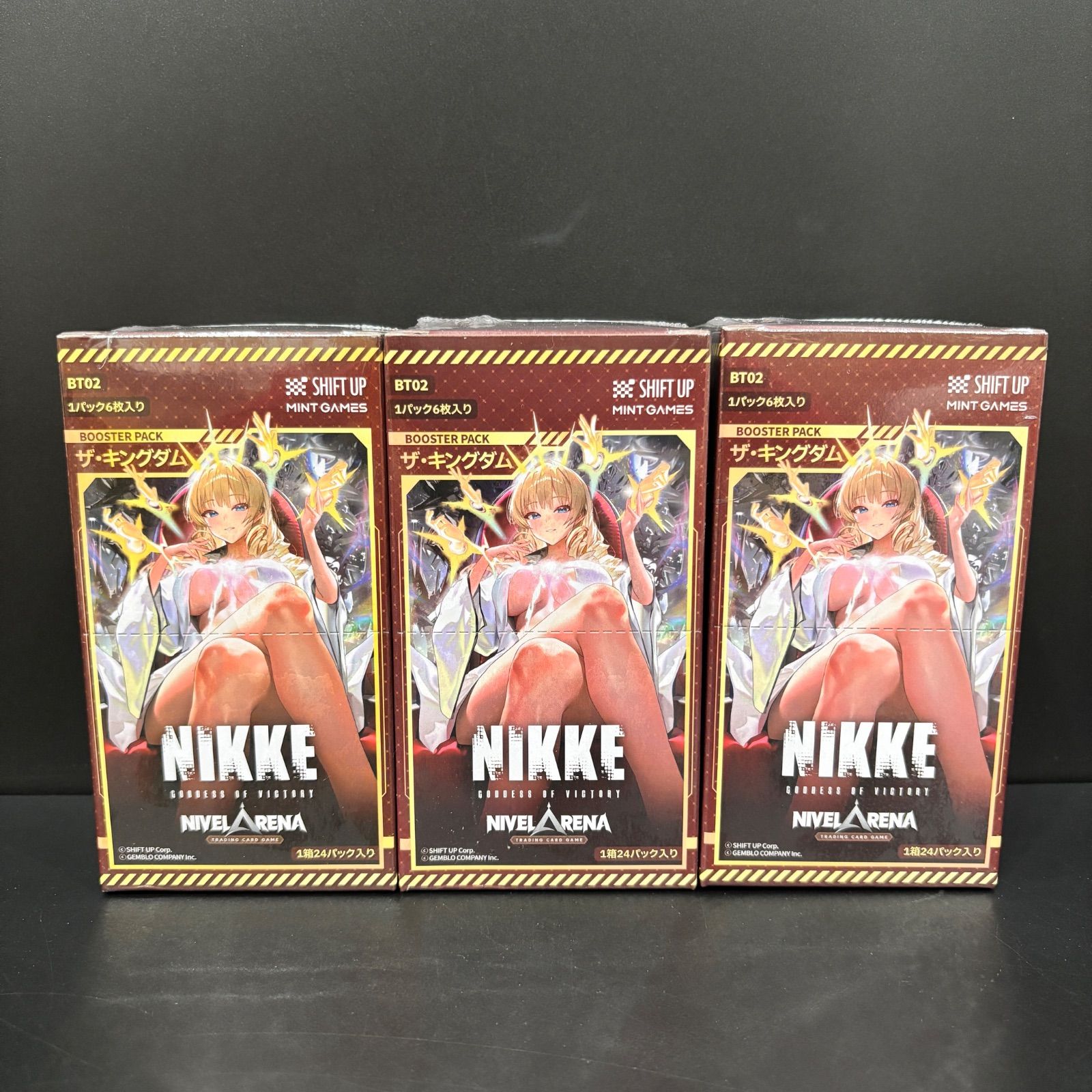 3 BOX プロモ付き NIVEL ARENA 勝利の女神 NIKKE ブースターパック BT 02 ザ キングダム 日本語版