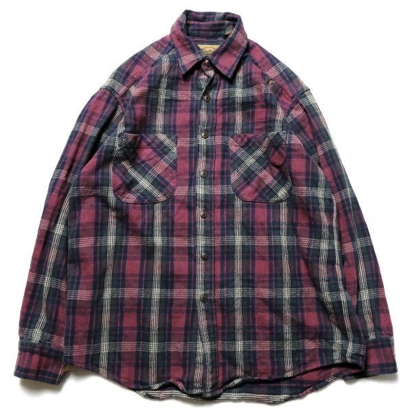 90's JCペニー ST.JOHN'S BAY チェック コットン ヘビーネルシャツ (LT