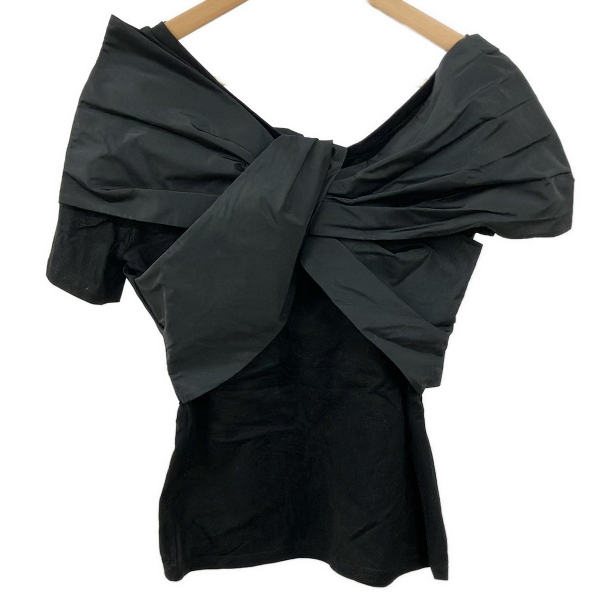 McQUEEN アレキサンダーマックイーン 半袖カットソー サイズ40 L レディース - 黒 変形デザイン