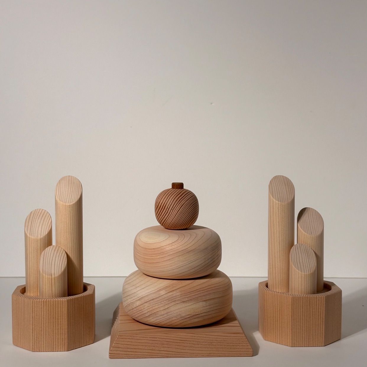 木製鏡餅 門松セット 収納箱 桐無垢