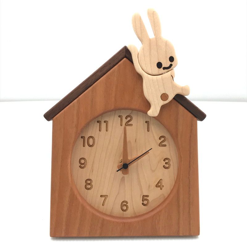 中古美品】 CUNE キューン WOODEN TABLE CLOCK 木の置き時計 壁掛け