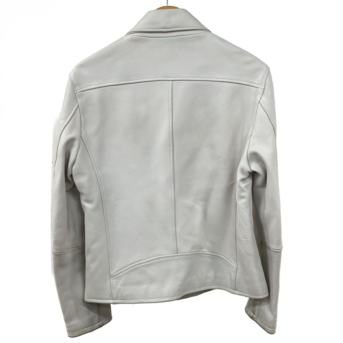 美品　トルネードマート　シングルライダースM 灰　スエード調　ダメージ加工　裏青 TORNADO MART(トルネードマート) ライダースジャケット サイズLL