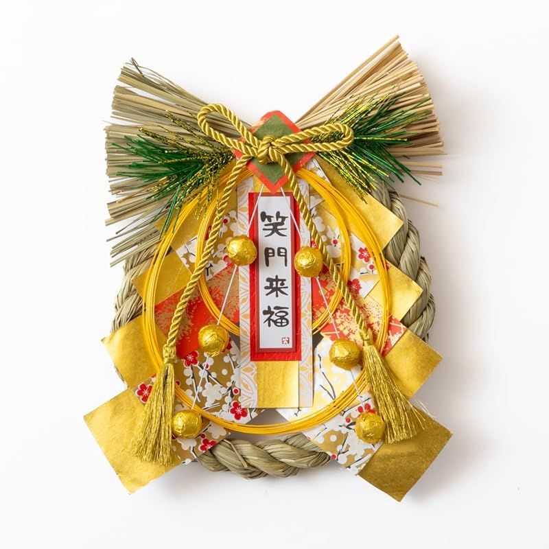 えりきち様❁︎オーダー　エンジェルフレーム　しめ縄　11月末。:°ஐ*。: ☆彡秀〆(Hideshime) 正月飾り しめ縄 玄関 リース 金寿 桜 KJ-05 1