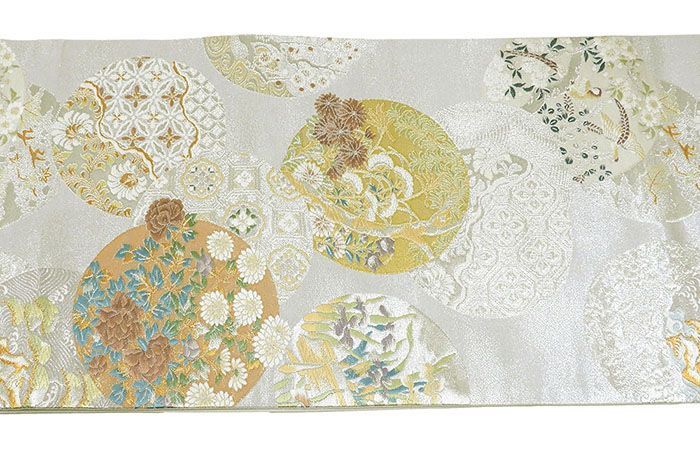  袋帯 未着用 正絹 光琳草花図 礼装用 フォーマル 仕立て上がり 着物 g 4185 袋帯 帯