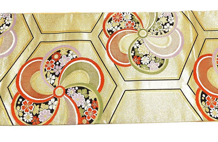  袋帯 正絹 梅 桜 菊 礼装用 フォーマル リサイクル 仕立て上がり 着物 g 4195 袋帯 帯