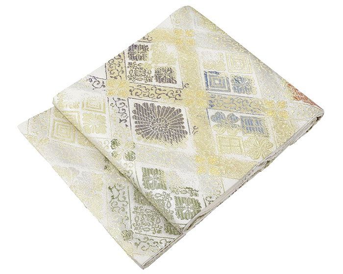 袋帯 正絹 花菱 礼装用 フォーマル リサイクル 仕立て上がり 着物 g 4192