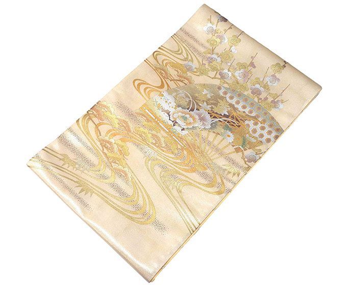 袋帯 正絹 金彩友禅 和田光正作 扇面 四季花 礼装用 フォーマル 美品