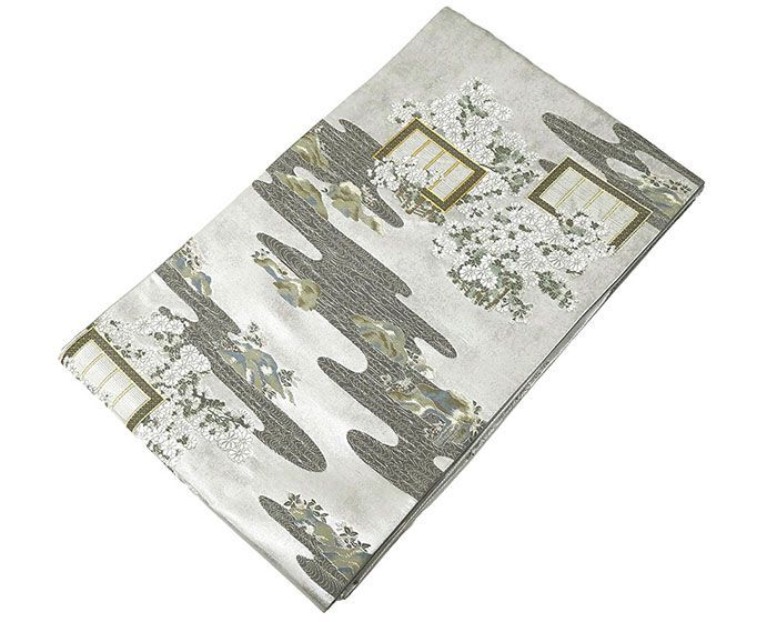 袋帯 正絹 京友禅作家 松尾光琳 本金箔琳派 流水 菊花 礼装用