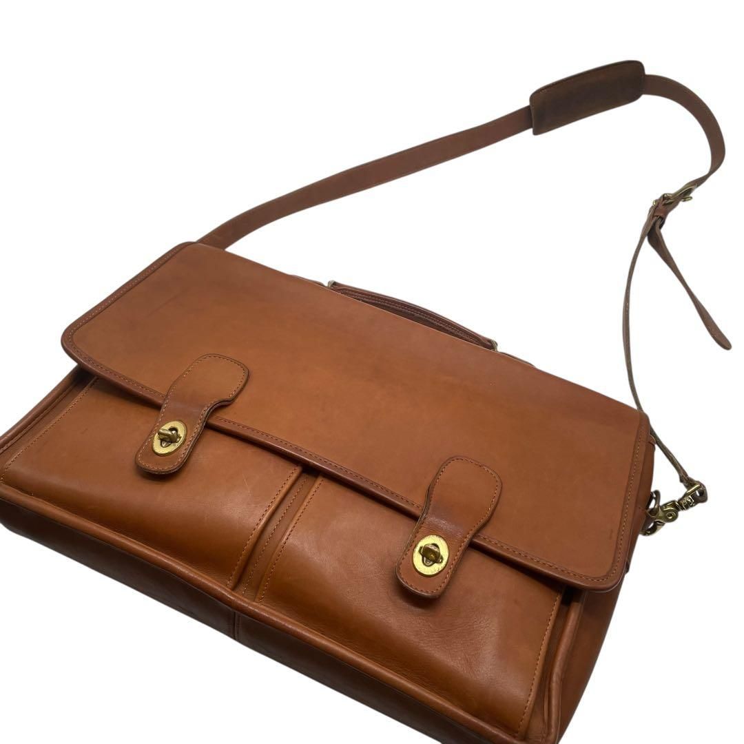 良品 COACH オールドコーチ 2way ブリーフケース USA製 ブラウン