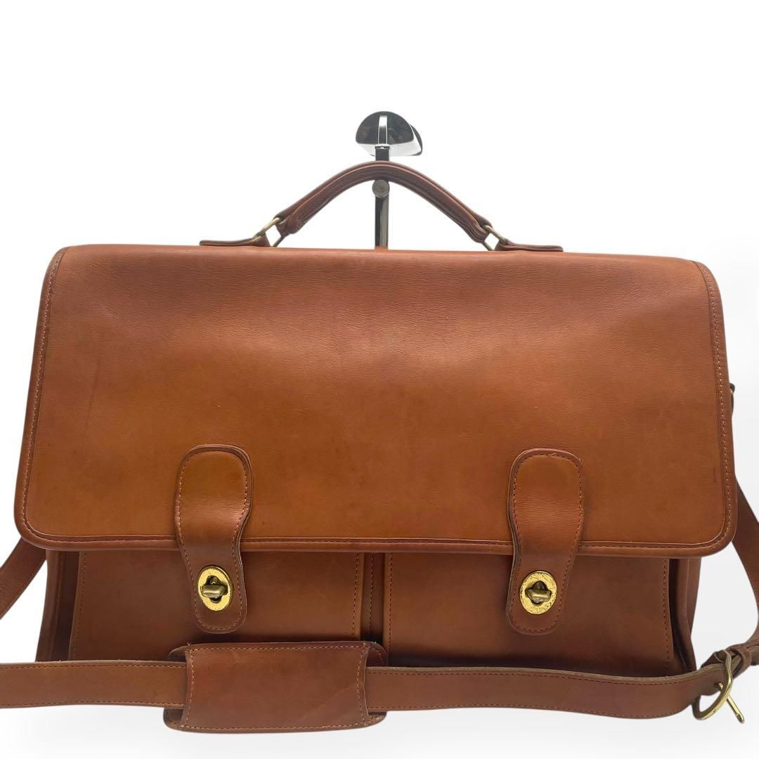 良品 COACH オールドコーチ 2way ブリーフケース USA製 ブラウン