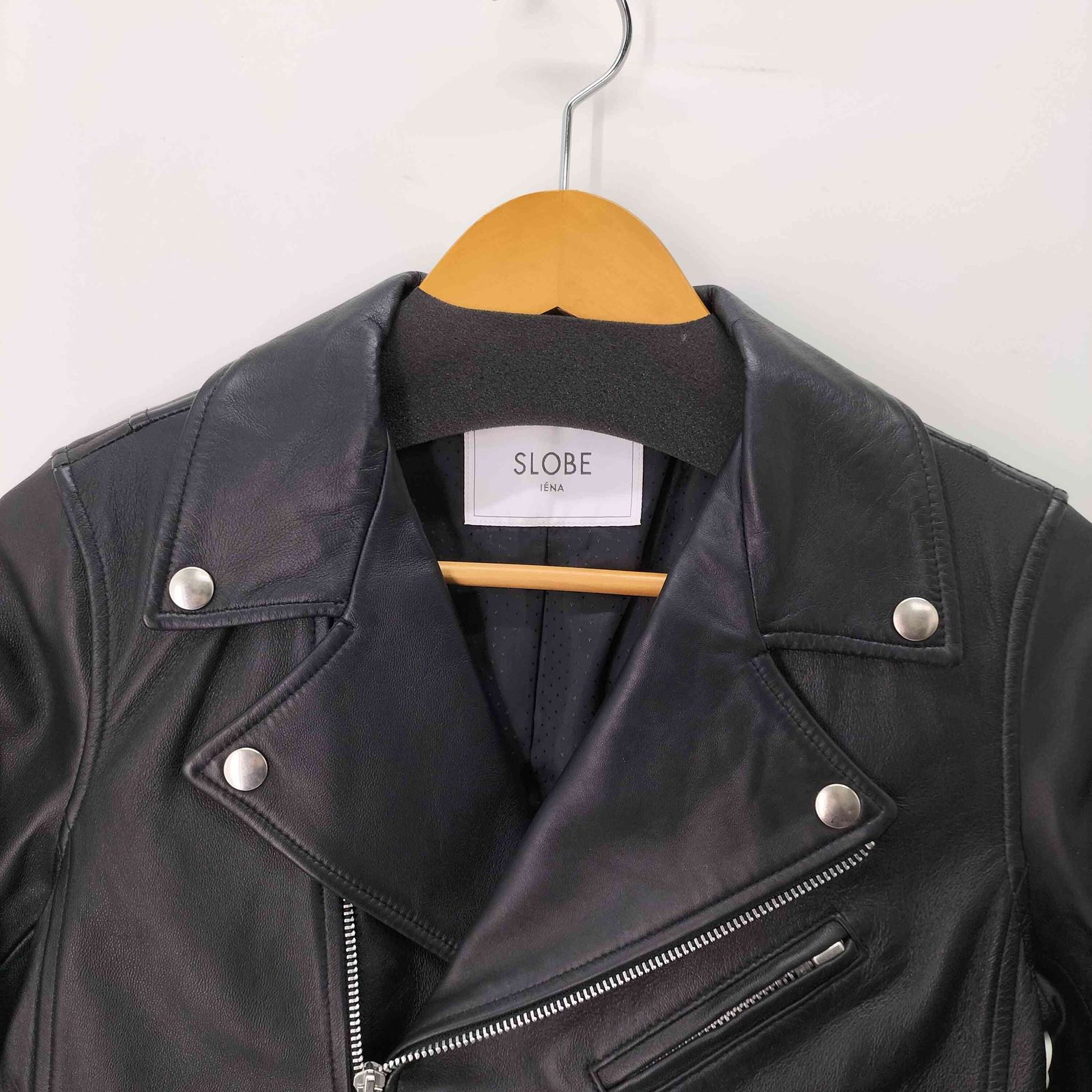 SLOBE IENA✨️ダブルライダースジャケット38 春 定価2.9万 スローブイエナ SLOBE IENA ダブルライダースジャケット レディース