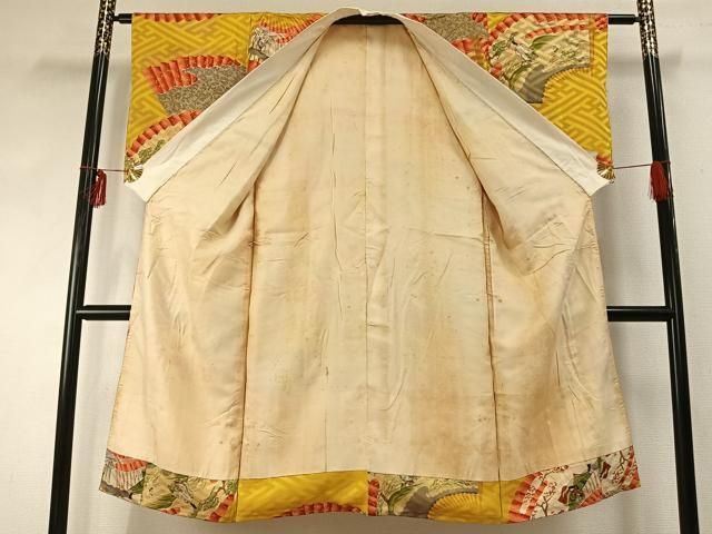 平和屋着物 長襦袢 袷 地紙人物文 正絹 fy