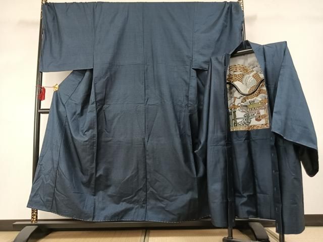 平和屋着物 男性 本場大島紬 アンサンブル 100亀甲 総詰め キングサイズ 正絹 fy