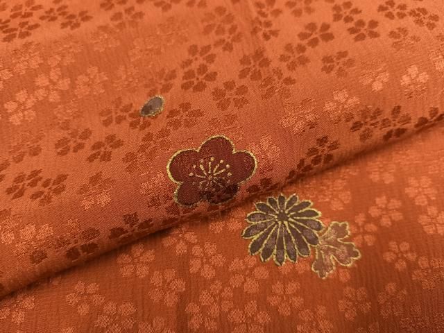  平和屋着物 長襦袢 無双仕立て 舞花文 金彩 正絹 ph 長襦袢 長襦袢 半襦袢