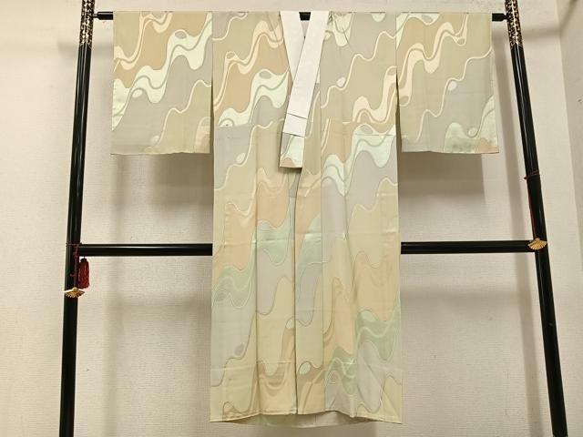 平和屋着物○長襦袢 無双仕立て 流水文 正絹 逸品 未使用 AABD7542ph