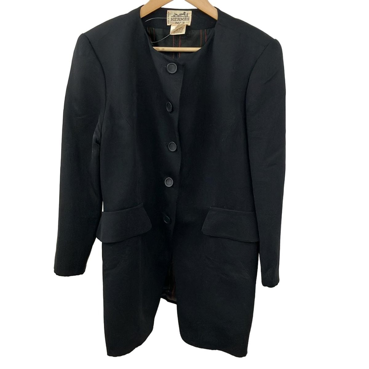 HERMES(エルメス) ジャケット サイズ42 L レディース - 黒 長袖/春/秋
