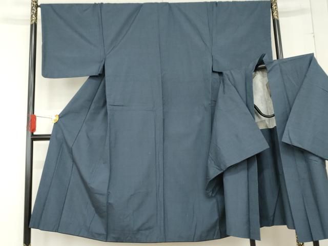 平和屋着物 男性 紬 アンサンブル 格子 正絹 cs