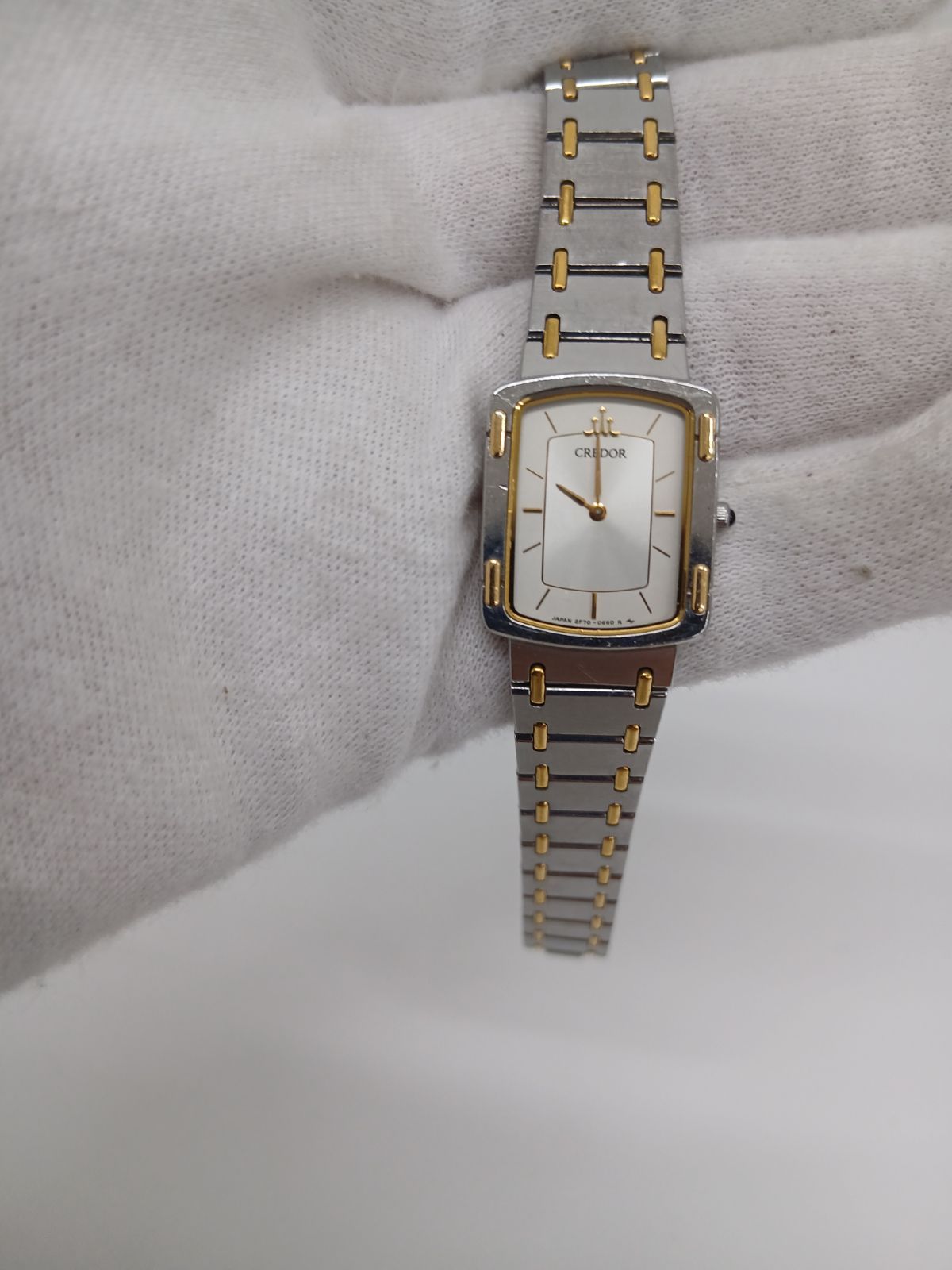 セイコー SEIKO クレドール 腕時計 クオーツ 2F70-5600 SS×K18YG