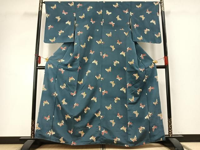 平和屋着物○上質な小紋 型染め 舞蝶文 正絹 逸品 AABD0596fy - メルカリ