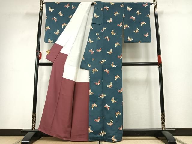 平和屋着物○上質な小紋 型染め 舞蝶文 正絹 逸品 AABD0596fy - メルカリ