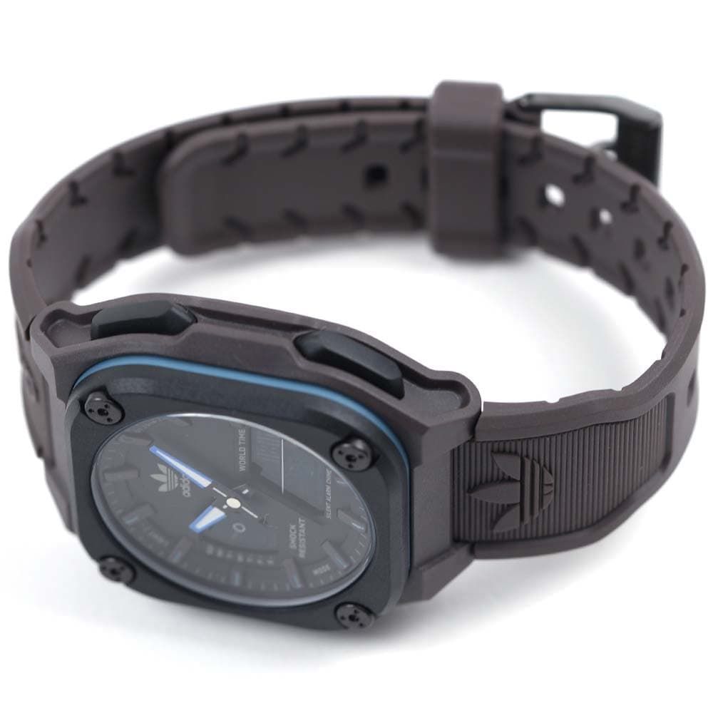 アディダス 腕時計 メンズ アナデジ 日付、曜日カレンダー ブラウン