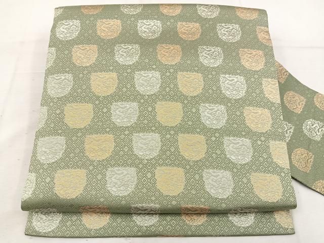 平和屋着物 全通柄九寸名古屋帯 名物裂 金銀糸 正絹 mz