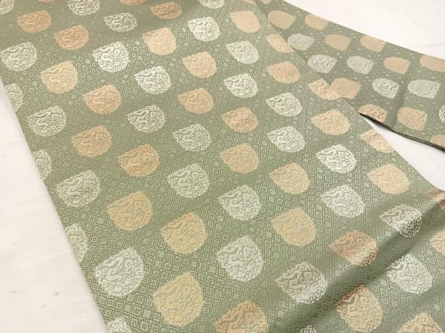 平和屋着物 全通柄九寸名古屋帯 名物裂 金銀糸 正絹 mz