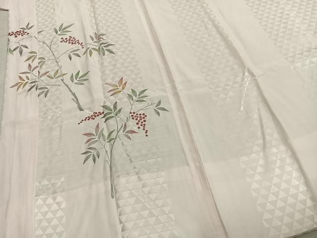  平和屋着物 長襦袢 無双仕立て 手描き 南天文 正絹 fy 長襦袢 長襦袢 半襦袢