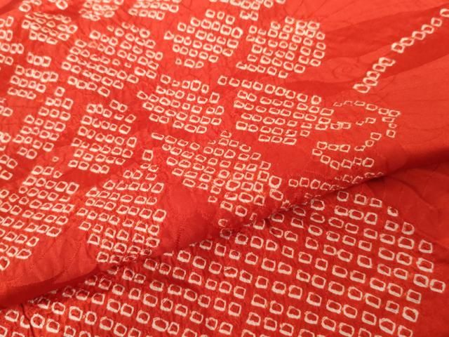 平和屋着物●アンティーク　大正ロマン　振袖用長襦袢　袷　絞り　花松文　広衿刺繍　正絹　逸品　AABD6357cs 平和屋着物○アンティーク 大正ロマン 振袖用長襦袢 袷 絞り 花松文 広衿