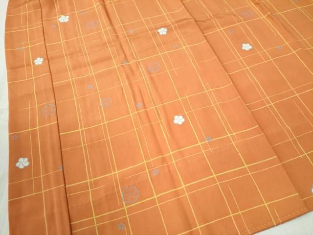 平和屋着物○長襦袢 無双仕立て 変わり格子ねじ花文 正絹 逸品 CAAZ3940yc