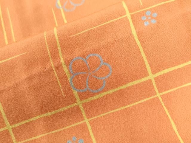 平和屋着物●長襦袢　無双仕立て　変わり格子ねじ花文　正絹　逸品　CAAZ3940yc 平和屋着物○長襦袢 無双仕立て 変わり格子ねじ花文 正絹 逸品