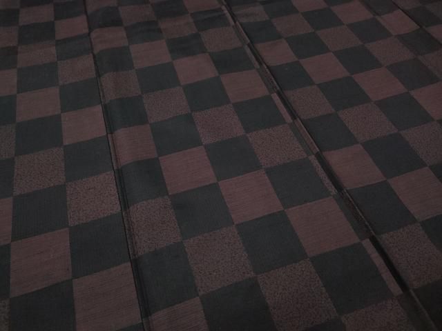 平和屋着物○上質な紬 市松文 ますいわ屋扱い 正絹 逸品 CABA8129ut