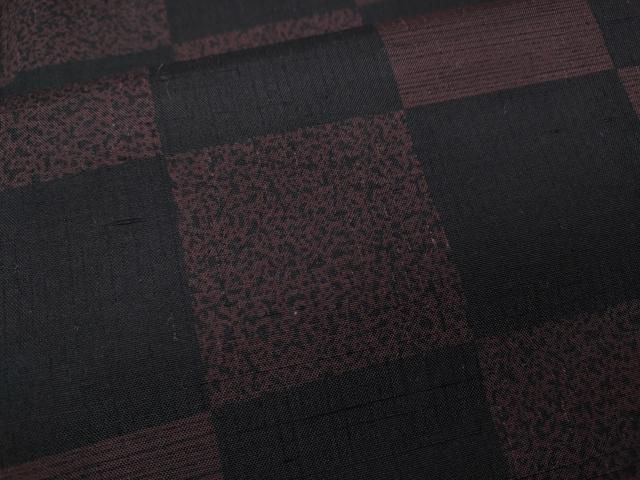 平和屋着物●上質な紬　市松文　ますいわ屋扱い　正絹　逸品　CABA8129ut 平和屋着物○上質な紬 市松文 ますいわ屋扱い 正絹 逸品 CABA8129ut